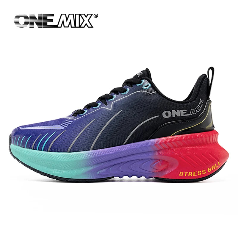 ONEMIX New Cushioning Running Shoes For Men Suitable Heavy Runners Lace Up Sports Women Non-slip Outdoor Athletic Male Sneakers