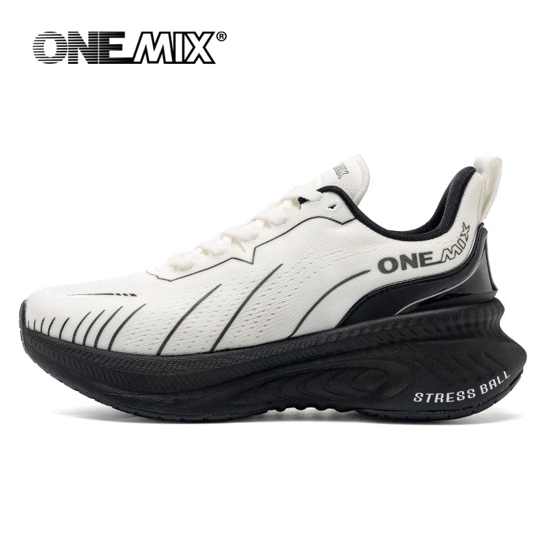 ONEMIX New Cushioning Running Shoes For Men Suitable Heavy Runners Lace Up Sports Women Non-slip Outdoor Athletic Male Sneakers