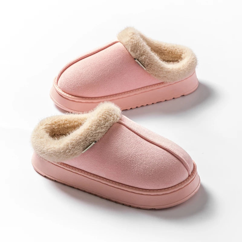 Fashion Women Fluffy Slippers for Autumn and Winter Indoor EVA Thick Sole Anti-Slip and Warm Unisex Slippers for Winter