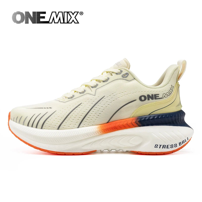 ONEMIX New Cushioning Running Shoes For Men Suitable Heavy Runners Lace Up Sports Women Non-slip Outdoor Athletic Male Sneakers