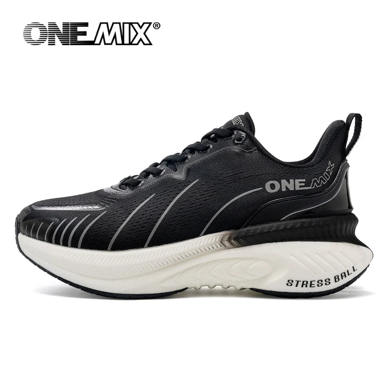 ONEMIX New Cushioning Running Shoes For Men Suitable Heavy Runners Lace Up Sports Women Non-slip Outdoor Athletic Male Sneakers